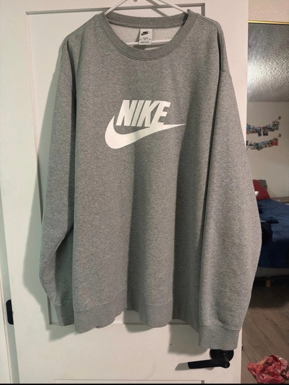Nike Grey Crewneck Sweatshirt with White Swoosh